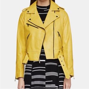 BCBGMaxAzria Yellow Leather Jacket